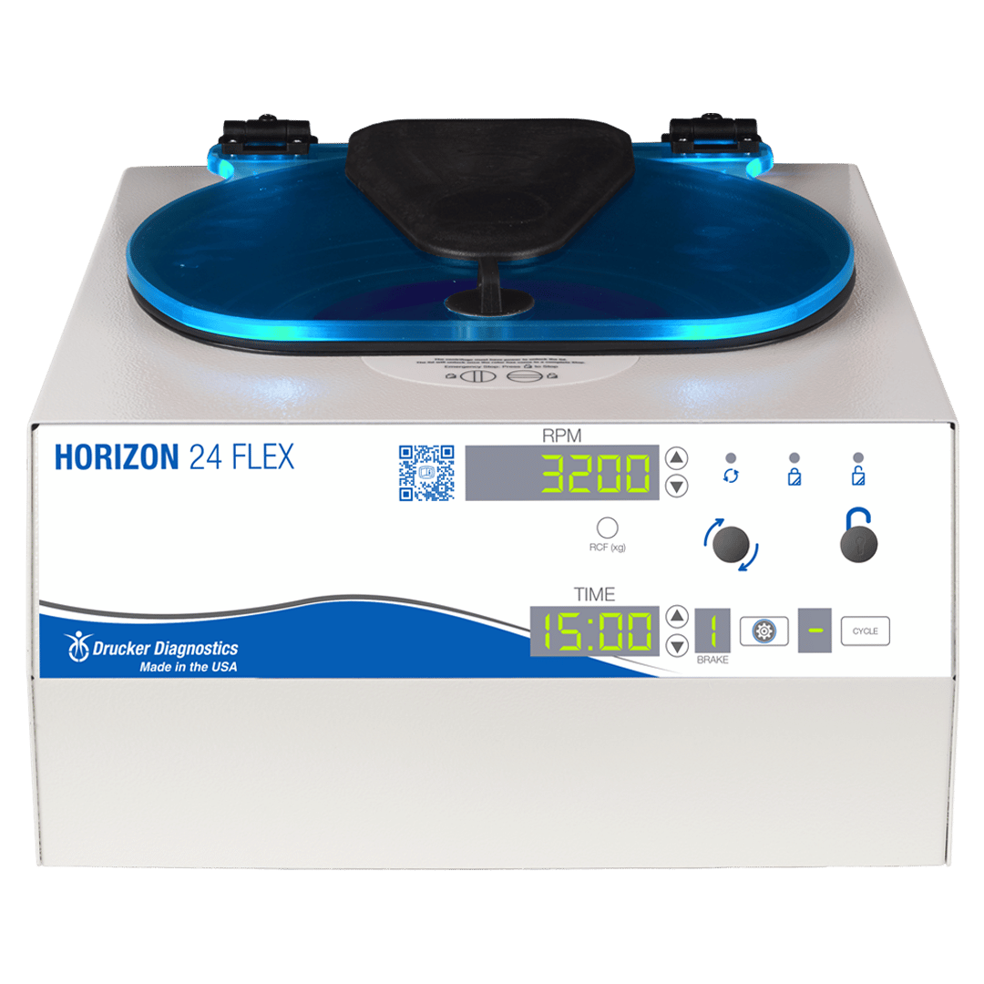 HORIZON 24 Flex high capacity routine benchtop centrifuge, with digital display illuminated