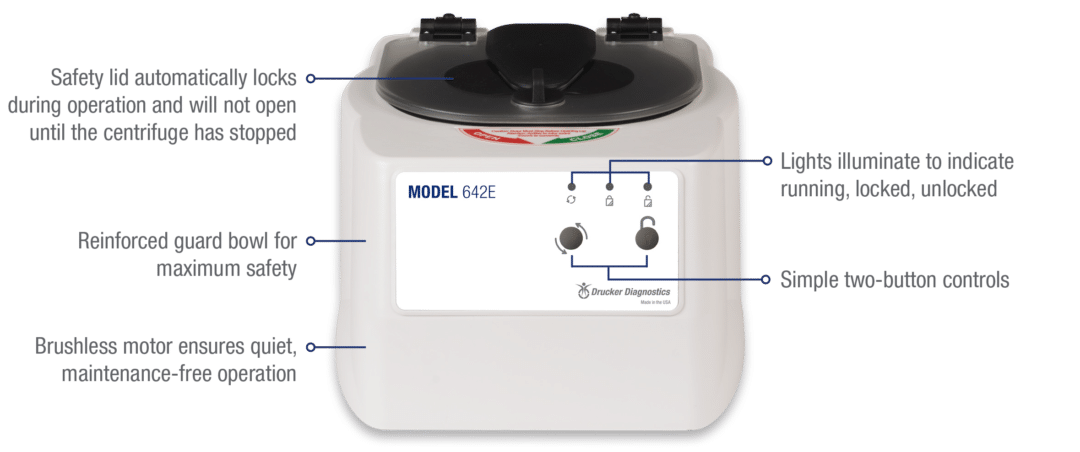 642E Single-Speed Clinical Laboratory Centrifuge | Drucker Diagnostics