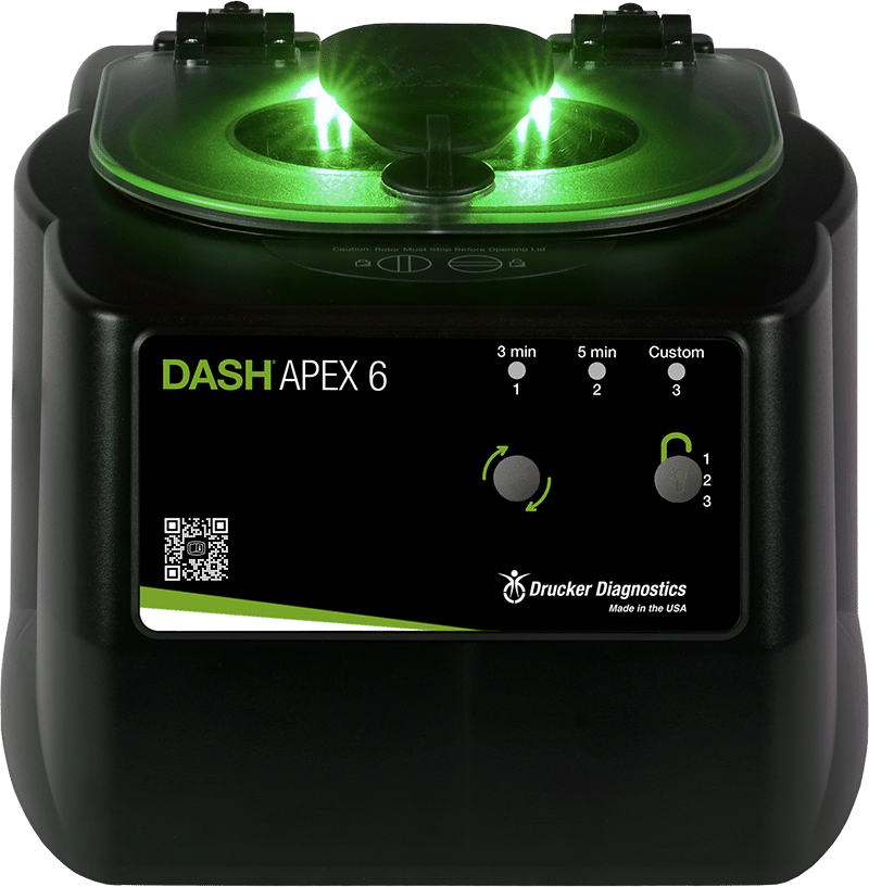 DASH Apex 6 compact STAT centrifuge seen from the front